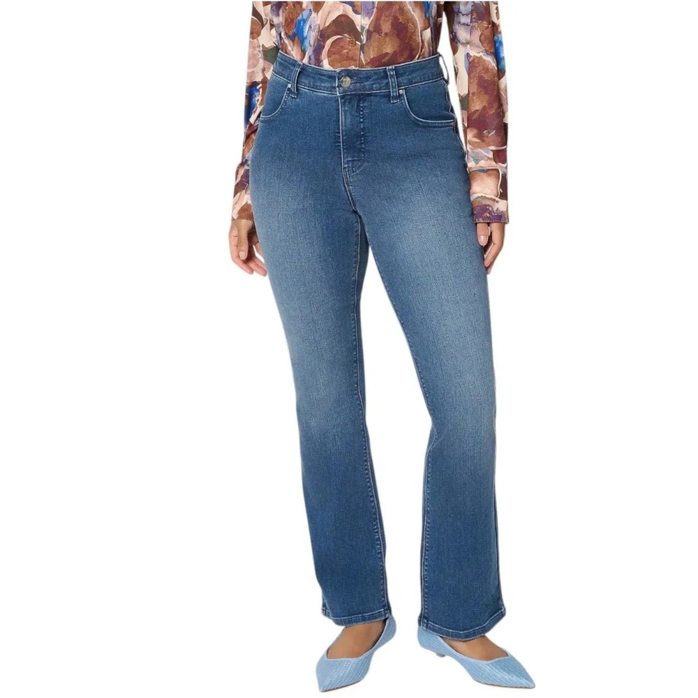 Women with Control Contour Curves Tall Indigo Jeans Velvet Blue Size 10 A718238